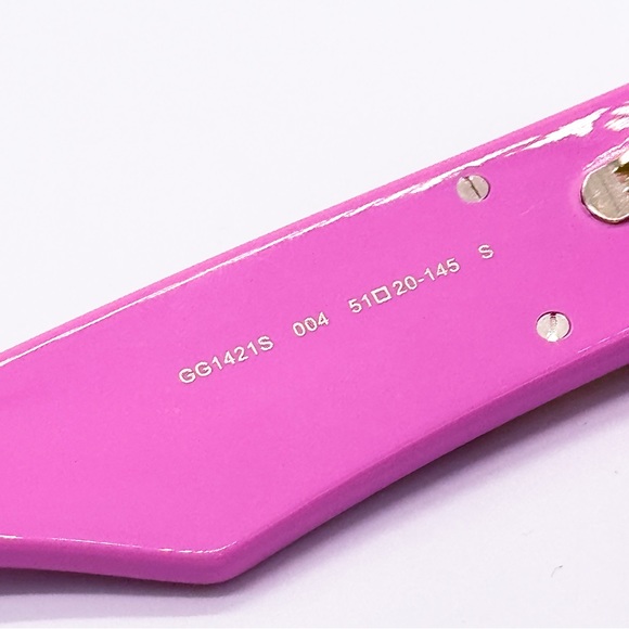 NEW GUCCI SUNGLASSES GG1421S 004 WOMEN PINK OVAL EYEWEAR - Picture 9 of 12